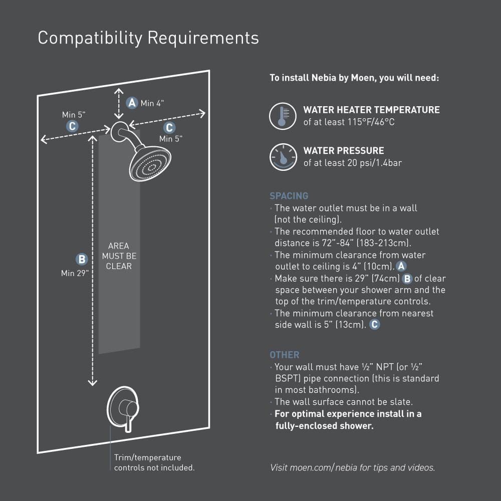 Nebia by Moen 1-Spray 8 in. Dual Shower Head and Handheld with Magnetic Dock, Spot Resist Brushed Nickel
