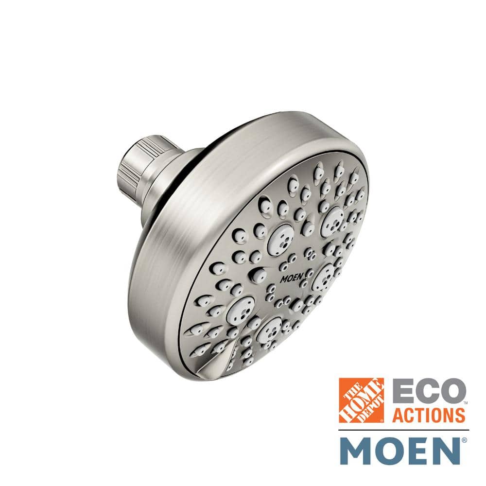 MOEN Avira 4-Spray 4.1 in. Single Wall Mount Fixed Shower Head in Spot Resist Brushed Nickel