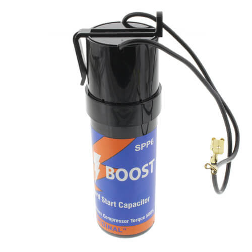 Supco SPP6 capacitor - front view (Features: 500% Torque Multiplier; Product Type: Capacitor)