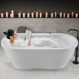 ANZZI Lori 72 in. Acrylic Flatbottom Whirlpool and Air Bathtub, White