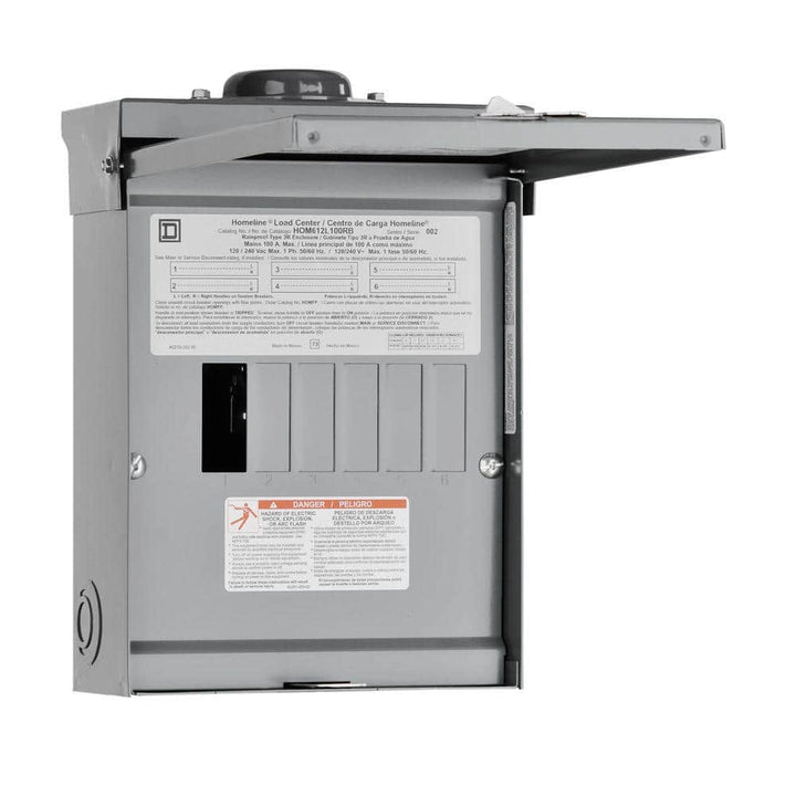 Square D Homeline 100-Amp 6-Space 12-Circuit Outdoor Main Lug Load Center - HOM612L100RBCP