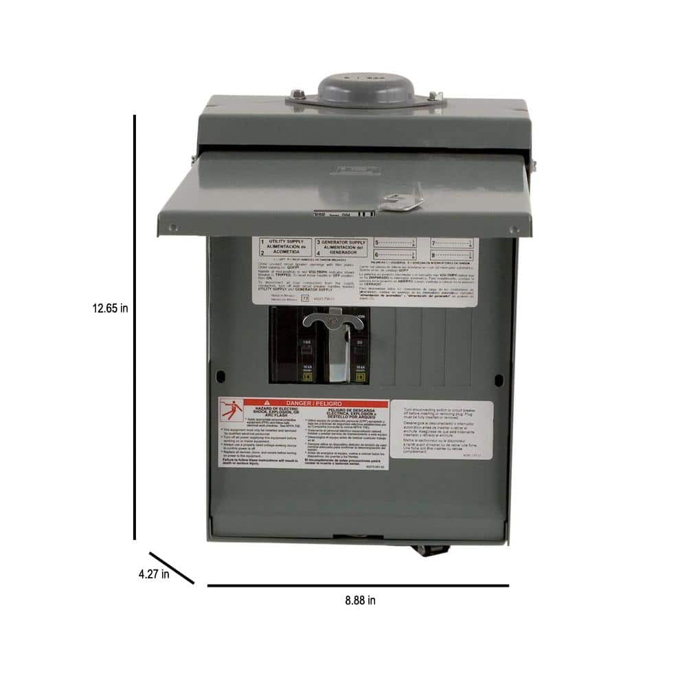 QO 30-Amp 4-Space 8-Circuit Generator Main Breaker Outdoor Manual Transfer Switch