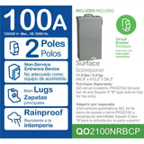 Square D QO 100 Amp 2-Pole Outdoor Circuit Breaker Enclosure with QO2100 Breaker Included