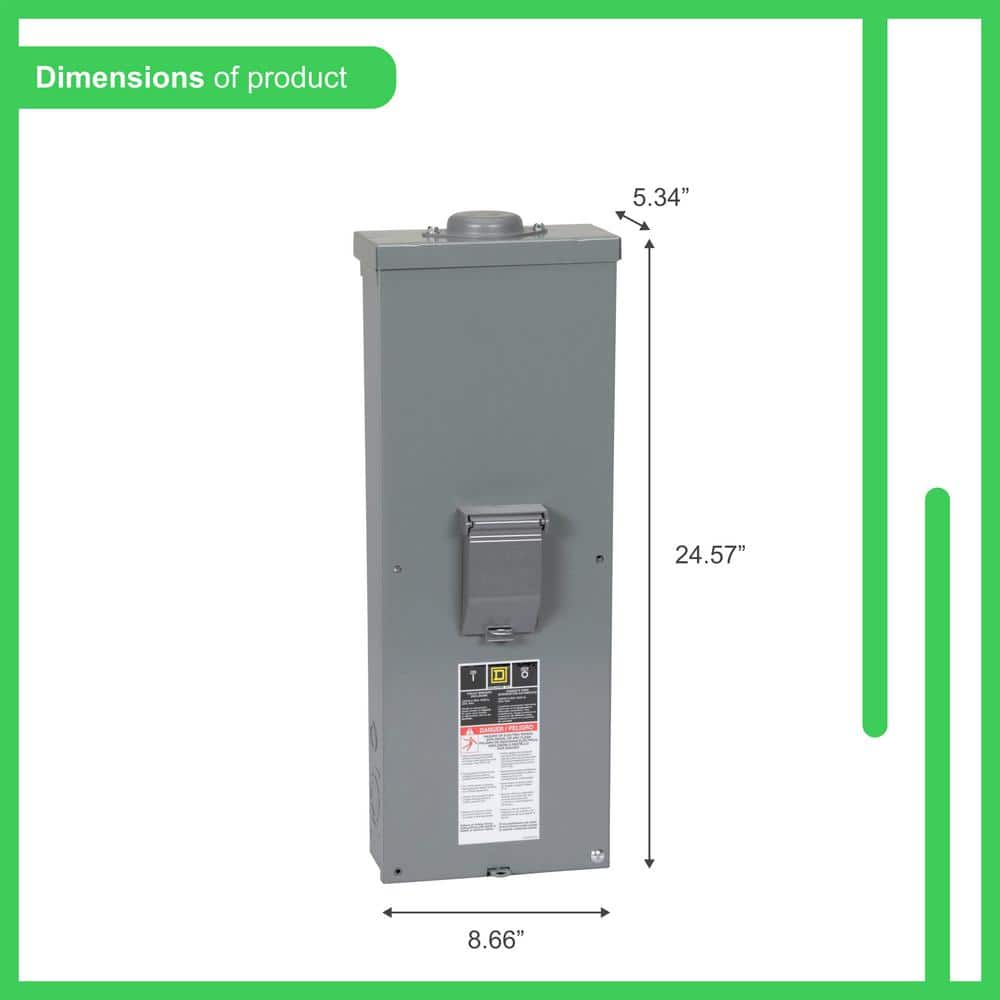Square D QO 200 Amp 2-Pole Outdoor Circuit Breaker Enclosure with QOM2200VH Breaker