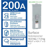 Square D QO 200 Amp 2-Pole Outdoor Circuit Breaker Enclosure with QOM2200VH Breaker