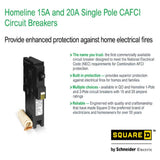 Square D Homeline 15 Amp Single-Pole Combination Arc Fault Circuit Breaker (6-Pack)