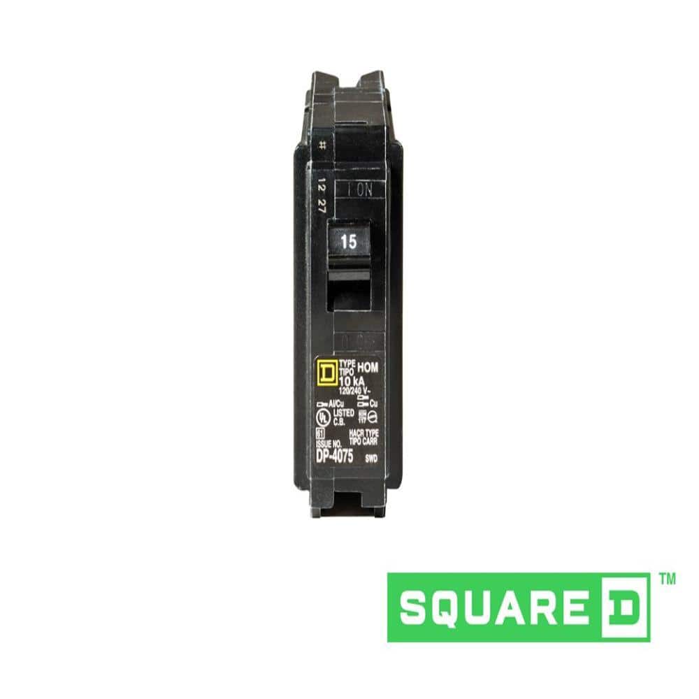Square D Homeline 15 Amp Single-Pole Circuit Breaker, HOM115CP