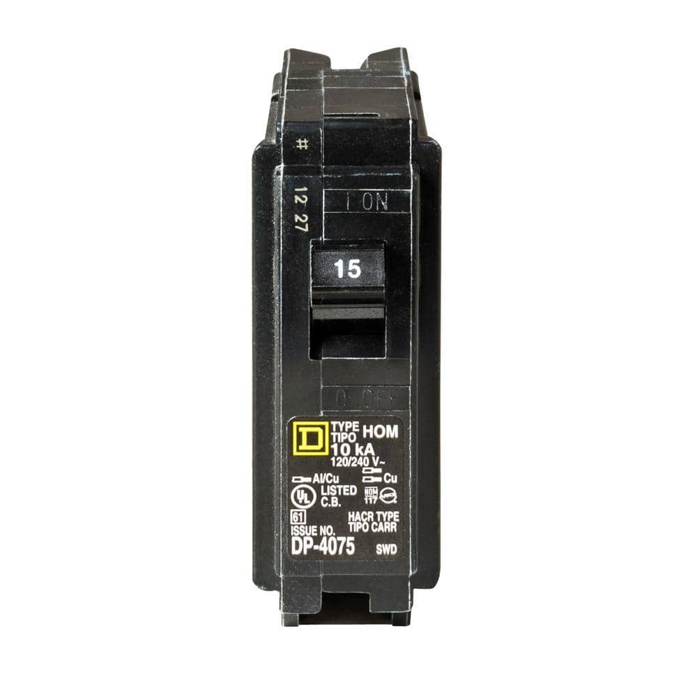 Square D Homeline 15 Amp Single-Pole Circuit Breaker, HOM115CP