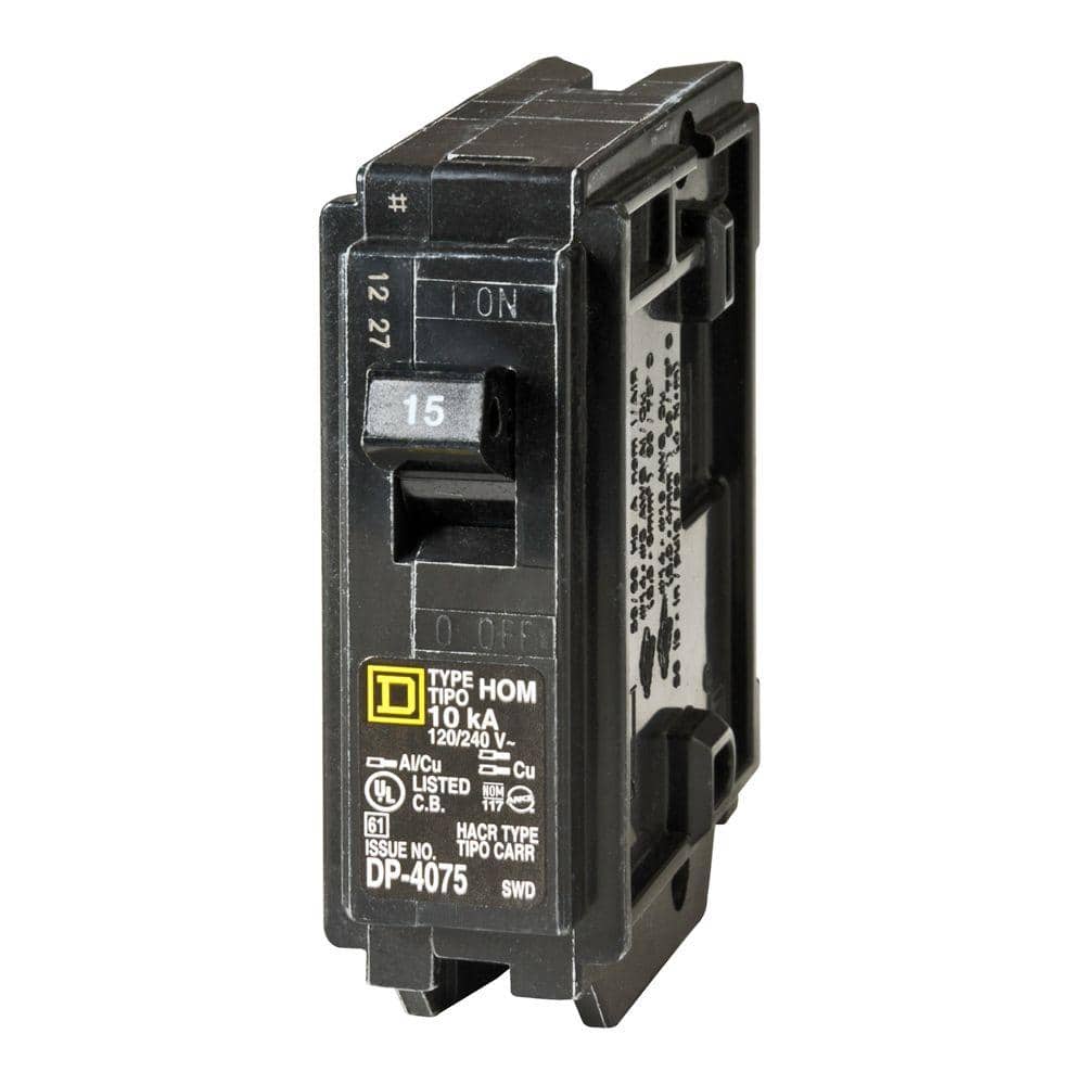 Square D Homeline 15 Amp Single-Pole Circuit Breaker, HOM115CP