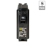 Square D Homeline 15 Amp Single-Pole Circuit Breaker (8-Pack)