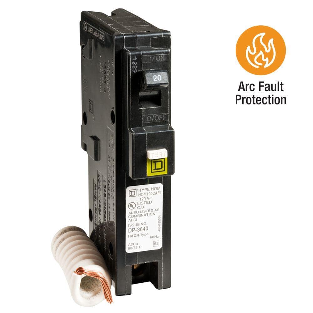 Square D Homeline 20 Amp Single-Pole Combination Arc Fault Circuit Breaker(HOM120CAFIC)