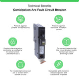 Square D Homeline 20 Amp Single-Pole Combination Arc Fault Circuit Breaker(HOM120CAFIC)