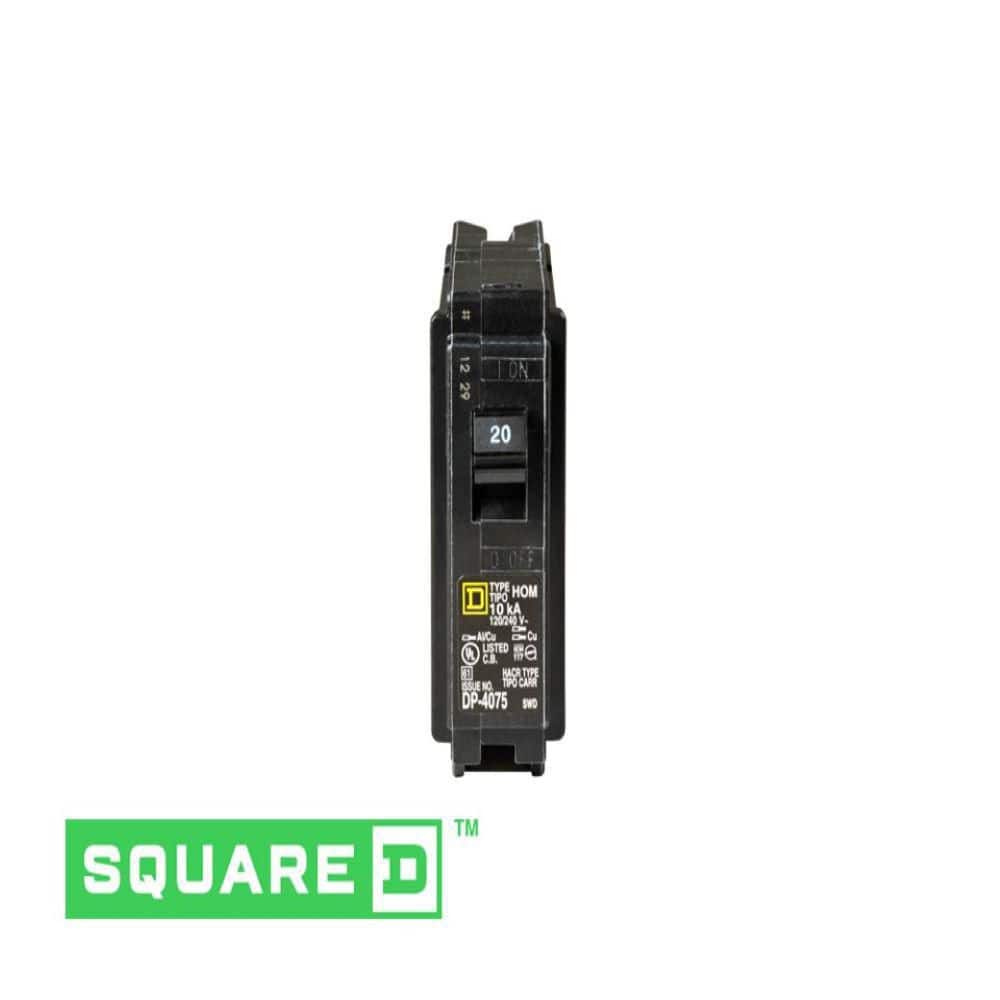 Square D Homeline 20 Amp Single-Pole Circuit Breaker, HOM120CP