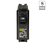Square D Homeline 20 Amp Single-Pole Circuit Breaker (8-Pack)