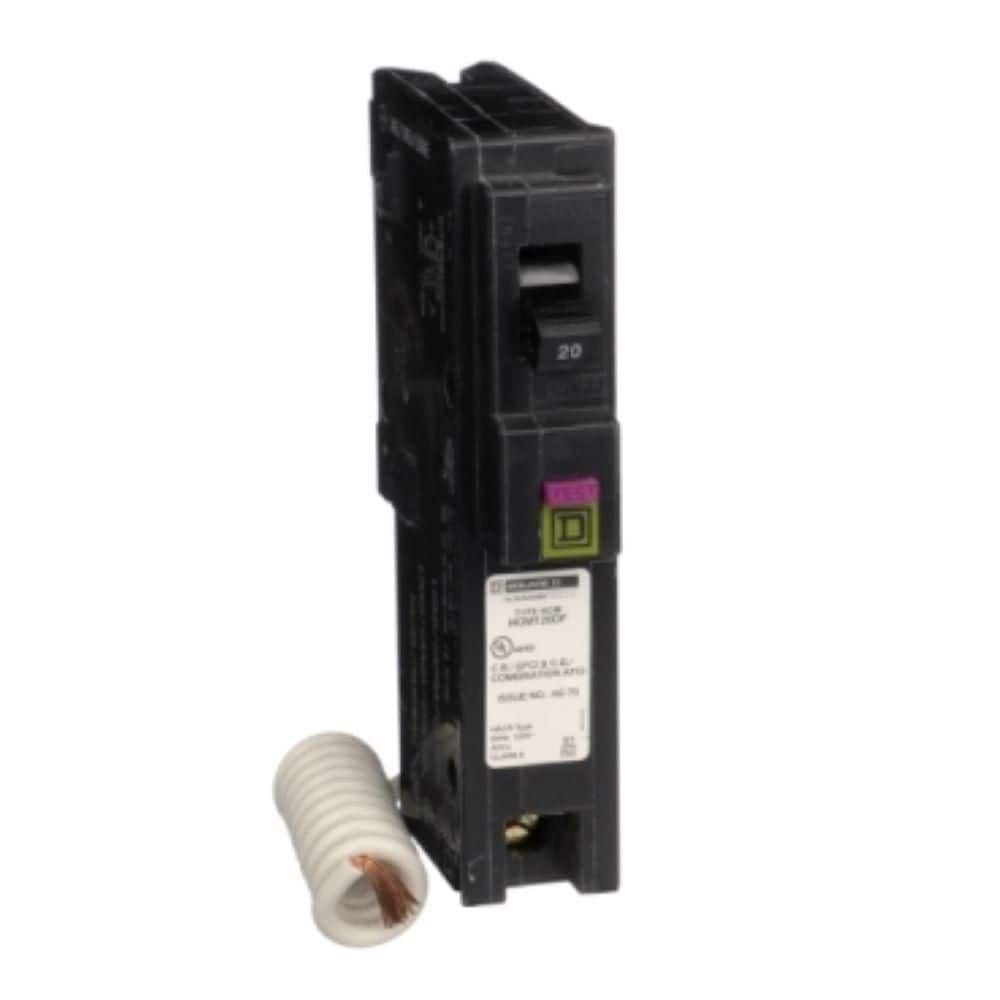 Square D Homeline 20 Amp Single-Pole Dual Function CAFCI/GFCI Circuit Breaker, HOM120DFC
