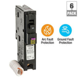 Homeline 20 Amp Single-Pole Dual Function (CAFCI and GFCI) Circuit Breaker (6-Pack)