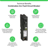 Square D Homeline 20 Amp Single-Pole Plug-On Neutral Combination Arc Fault Circuit Breaker(HOM120PCAFIC)