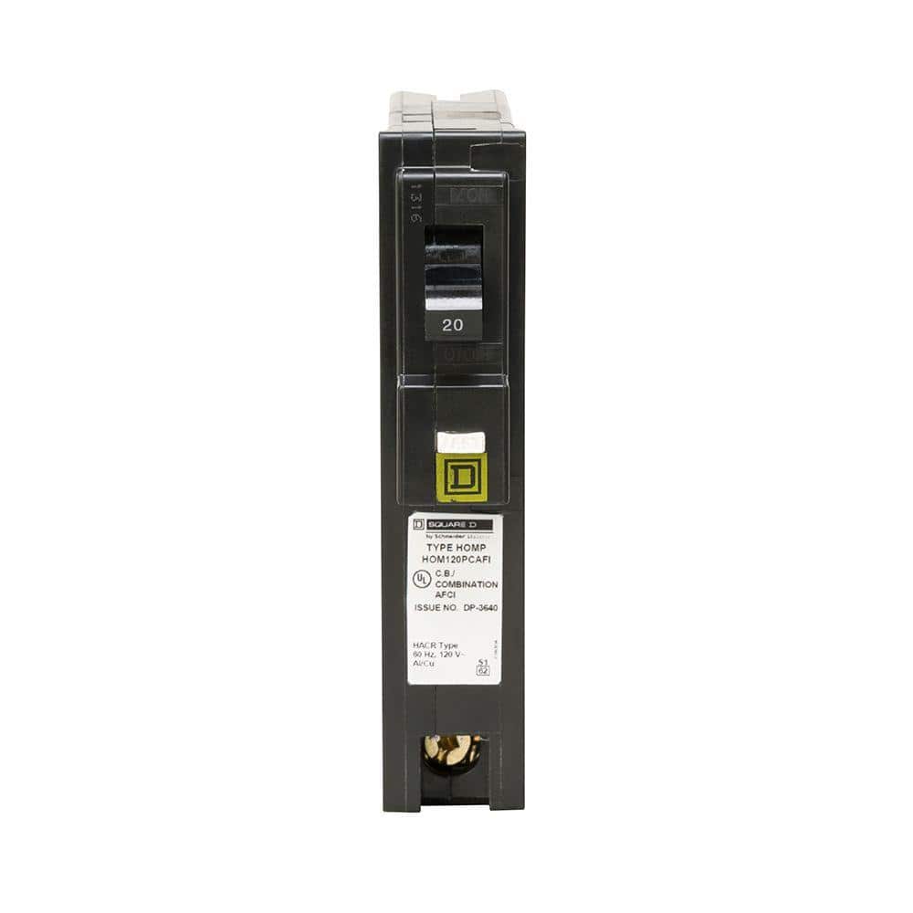 Square D Homeline 20 Amp Single-Pole Plug-On Neutral Combination Arc Fault Circuit Breaker (12-pack)