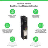 Square D Homeline 20 Amp Single-Pole Plug-On Neutral Dual Function (CAFCI and GFCI) Circuit Breaker