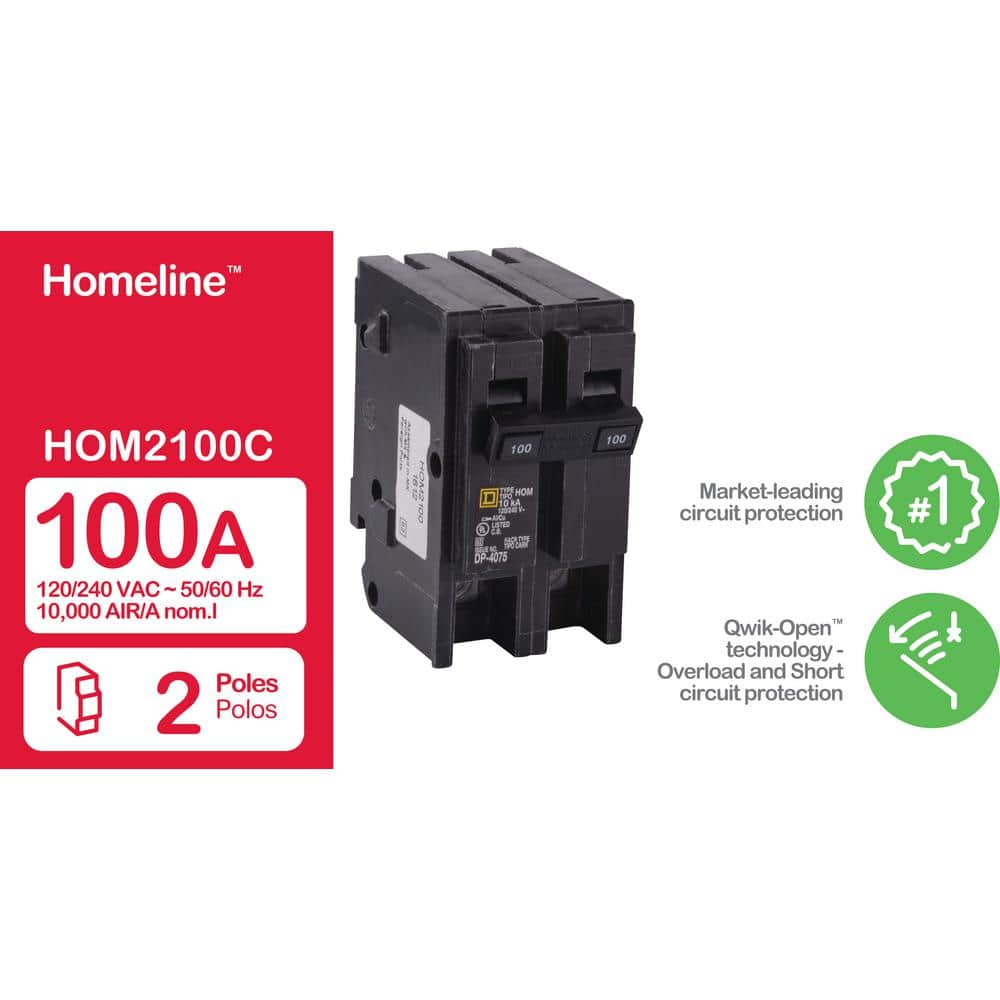 Square D Homeline 100 Amp 2-Pole Circuit Breaker
