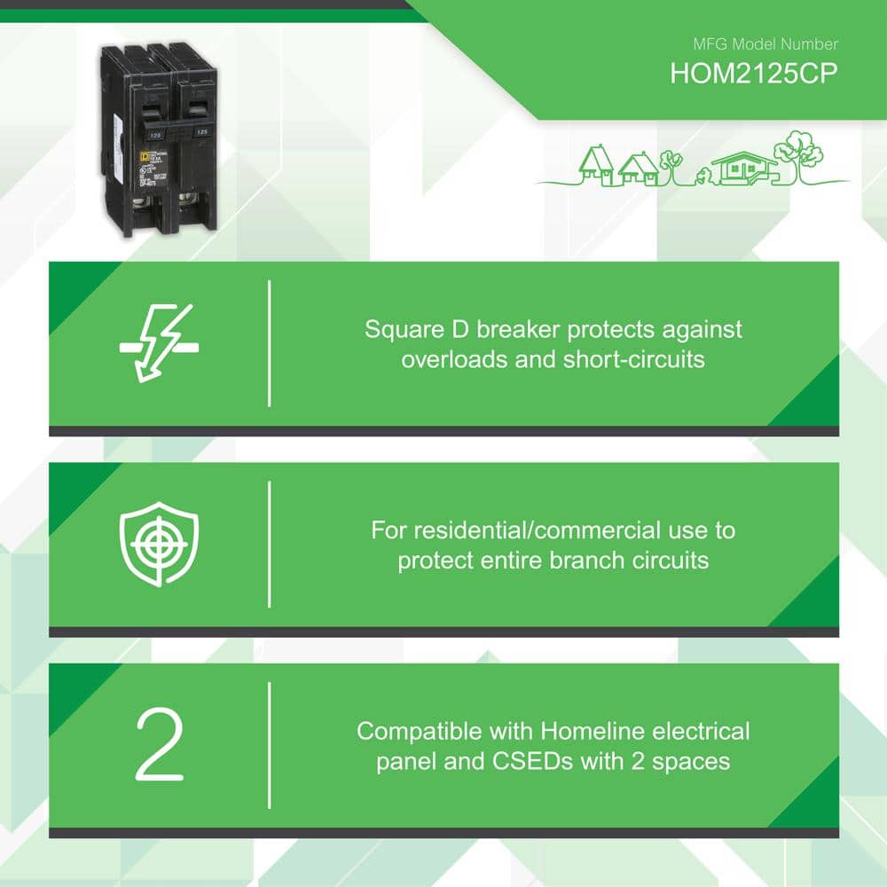 Square D Homeline 125 Amp 2-Pole Circuit Breaker