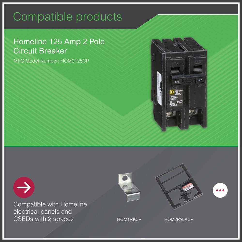 Square D Homeline 125 Amp 2-Pole Circuit Breaker