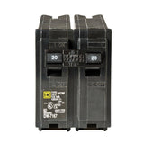 Square D Homeline 20 Amp 2-Pole Circuit Breaker, HOM220CP, 120/240V, 10kA
