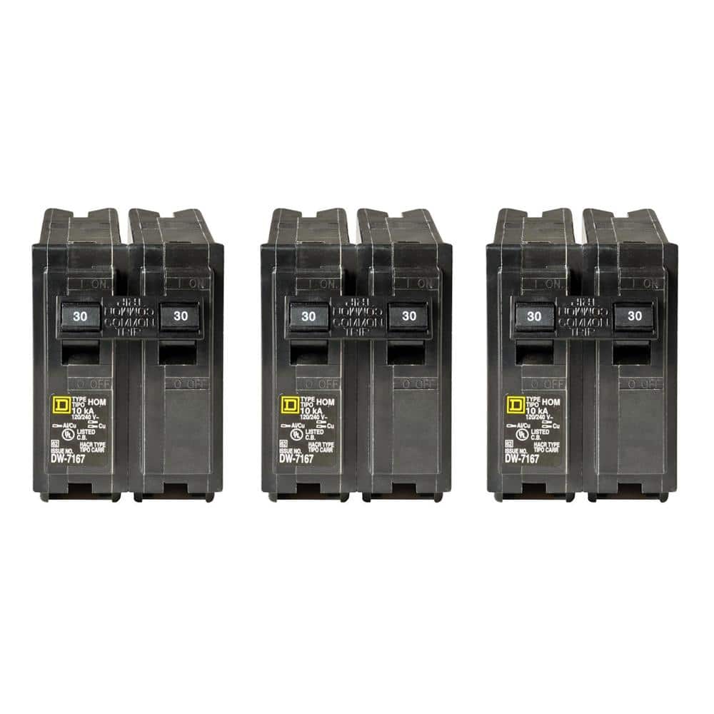 Homeline 30 Amp 2-Pole Circuit Breaker (3-Pack)