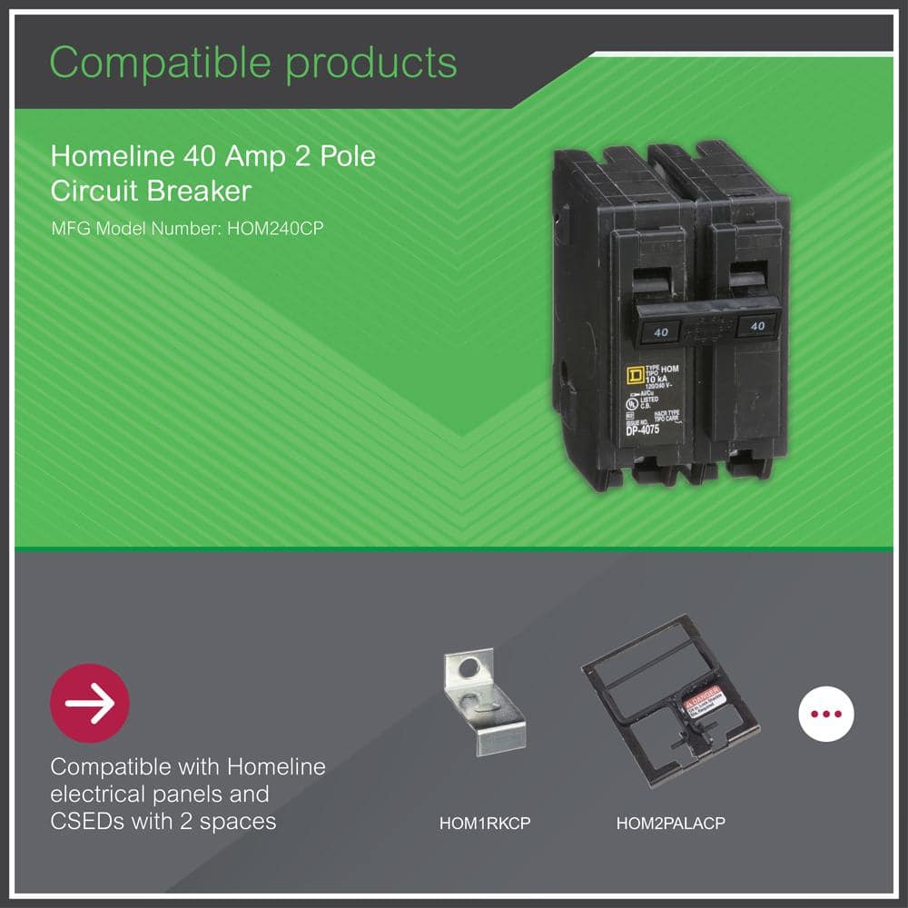 Square D Homeline 40 Amp 2-Pole Circuit Breaker(HOM240CP)