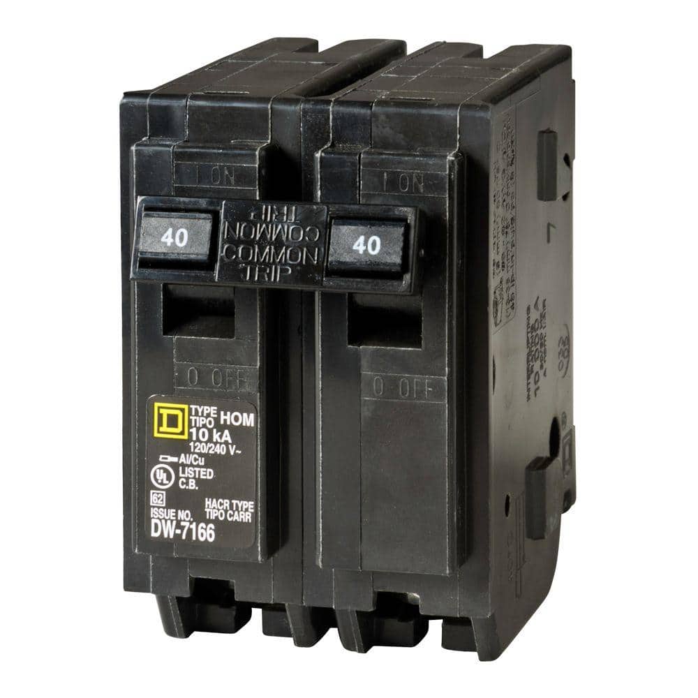 Square D Homeline 40 Amp 2-Pole Circuit Breaker, HOM240CP