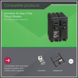 Square D Homeline 45 Amp 2-Pole Circuit Breaker