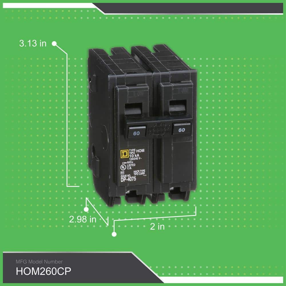 Square D Homeline 60 Amp 2-Pole Circuit Breaker(HOM260CP)