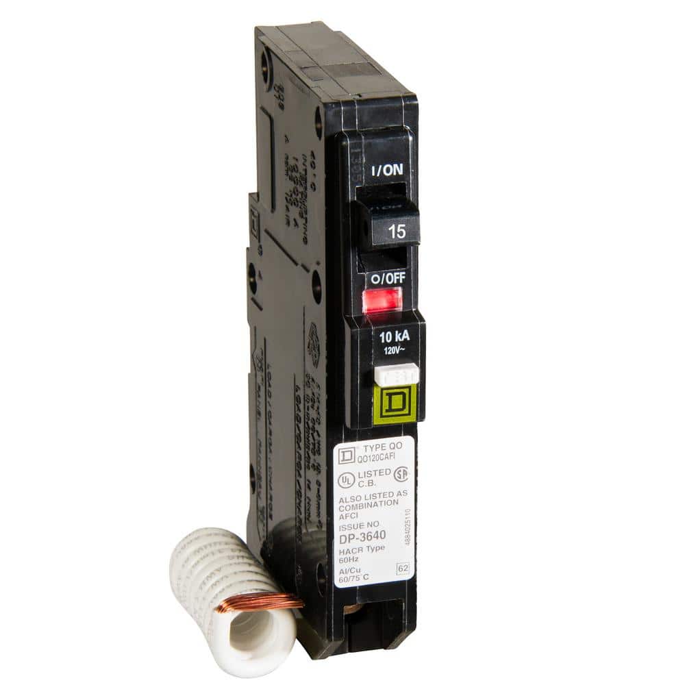 Square D QO 15 Amp Single-Pole Combination Arc Fault Circuit Breaker, QO115CAFIC