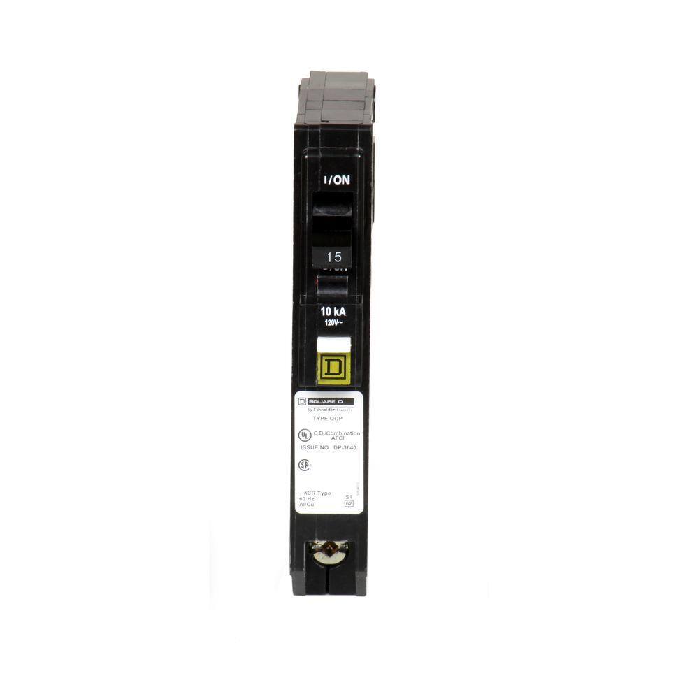 Square D QO 15 Amp Single-Pole Plug-On Neutral Combination Arc Fault Circuit Breaker (6-Pack)