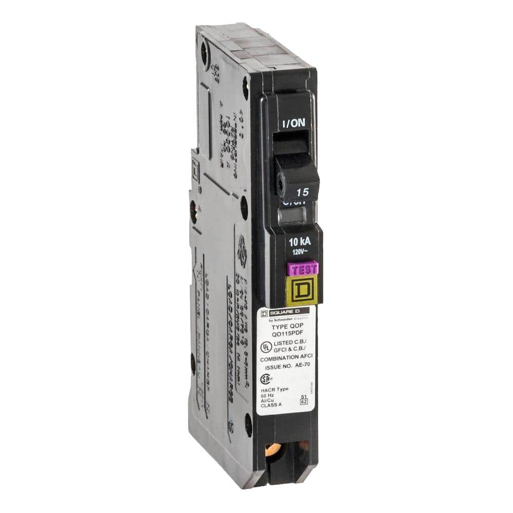 Square D QO 15 Amp Single-Pole Plug-On Neutral Dual Function (CAFCI and GFCI) Circuit Breaker (6-Pack)