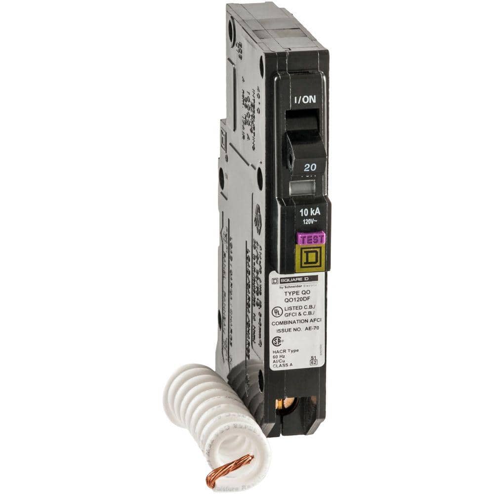 Square D QO 20 Amp Single-Pole Dual Function (CAFCI and GFCI) Circuit Breaker, 6-Pack
