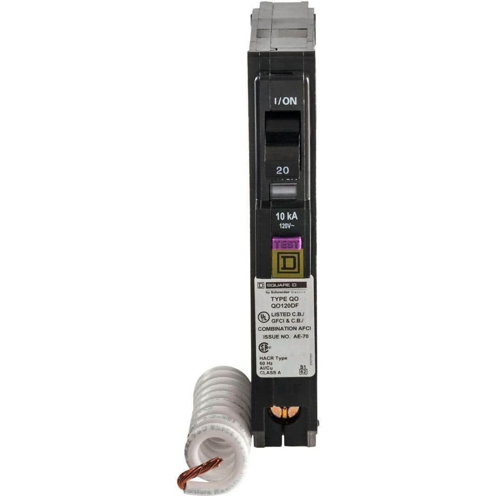 Square D QO 20 Amp Single-Pole Dual Function (CAFCI and GFCI) Circuit Breaker, 6-Pack