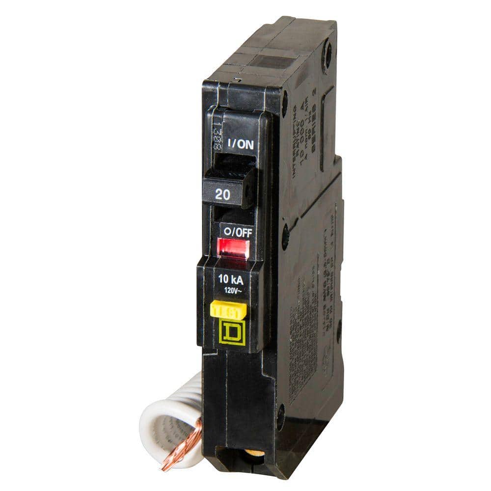 Square D QO Qwik-Gard 20 Amp Single-Pole GFCI Circuit Breaker, QO120GFICP