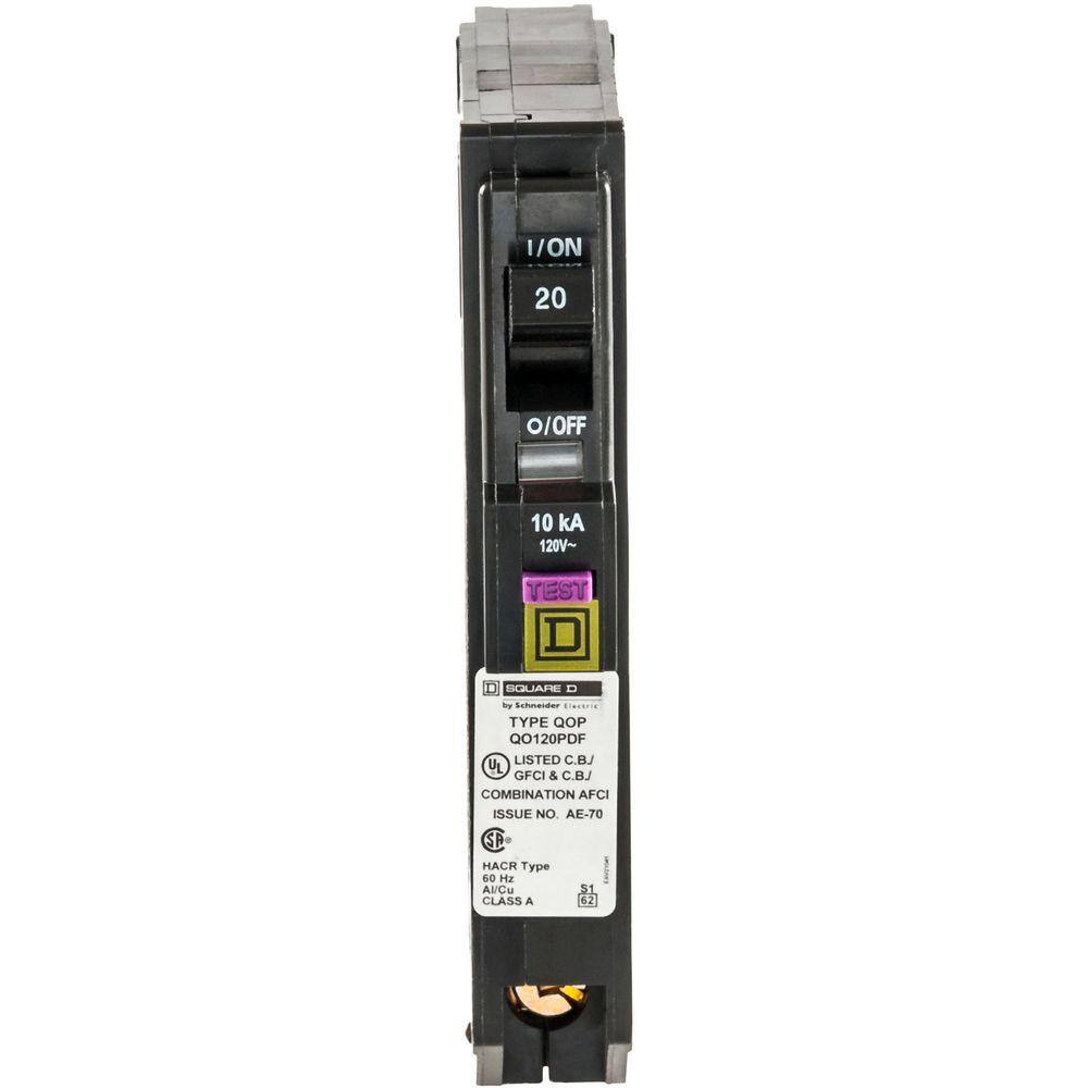 Square D QO 20 Amp Single-Pole Plug-On Neutral Dual Function (CAFCI and GFCI) Circuit Breaker (6-Pack)