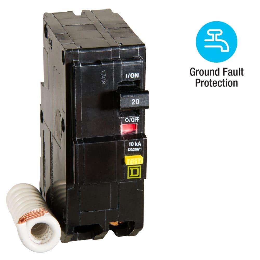 Square D QO Qwik-Gard 20 Amp 2-Pole GFCI Breaker