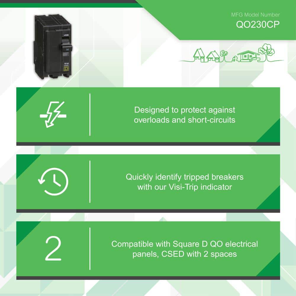Square D QO 30 Amp 2-Pole Circuit Breaker(QO230CP)