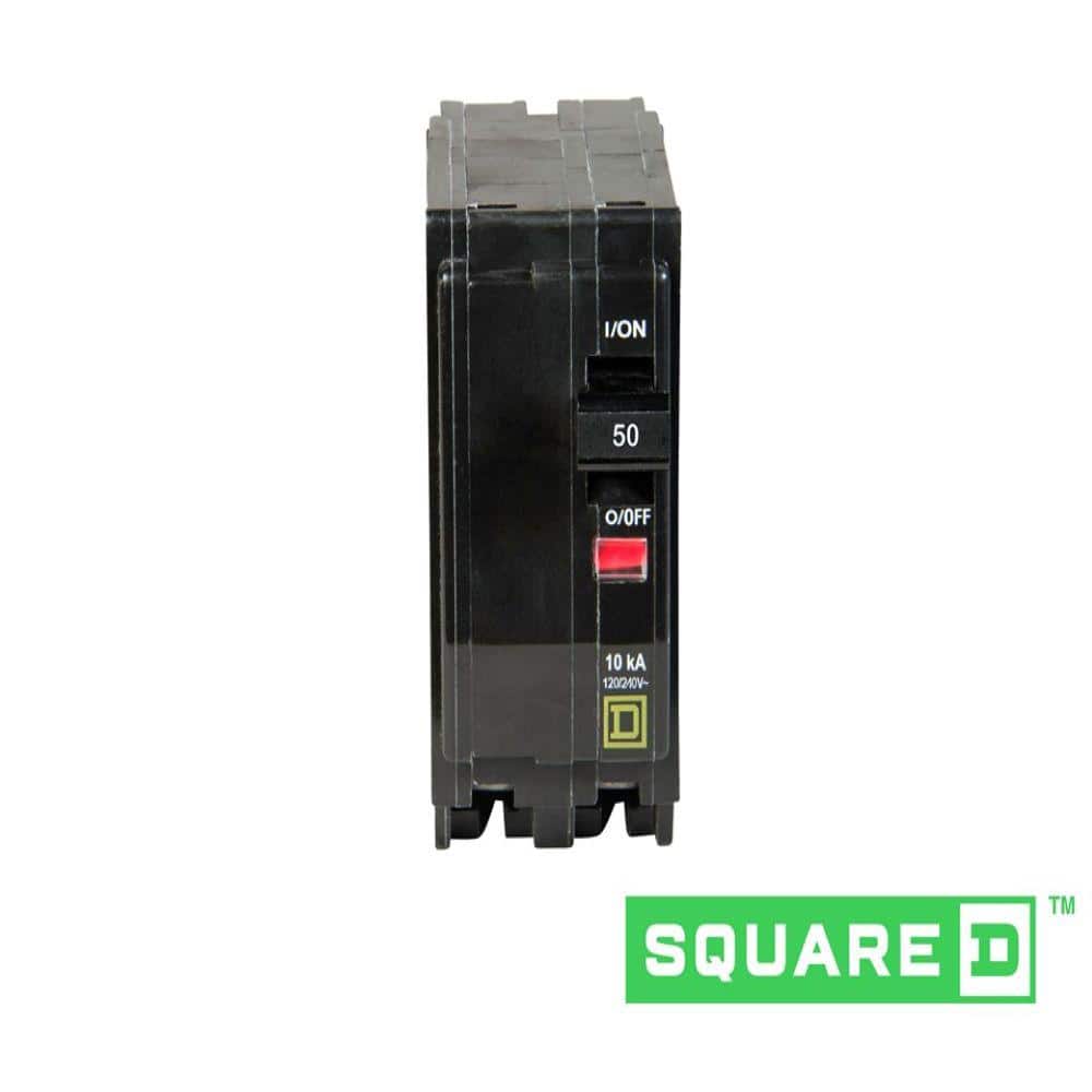 Square D QO 50 Amp 2-Pole Circuit Breaker, Thermal Magnetic, 120/240V (QO250CP)