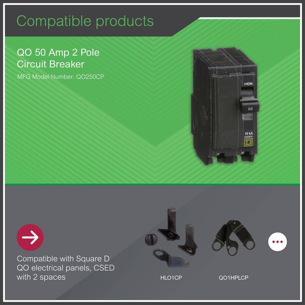 Square D QO 50 Amp 2-Pole Circuit Breaker(QO250CP)