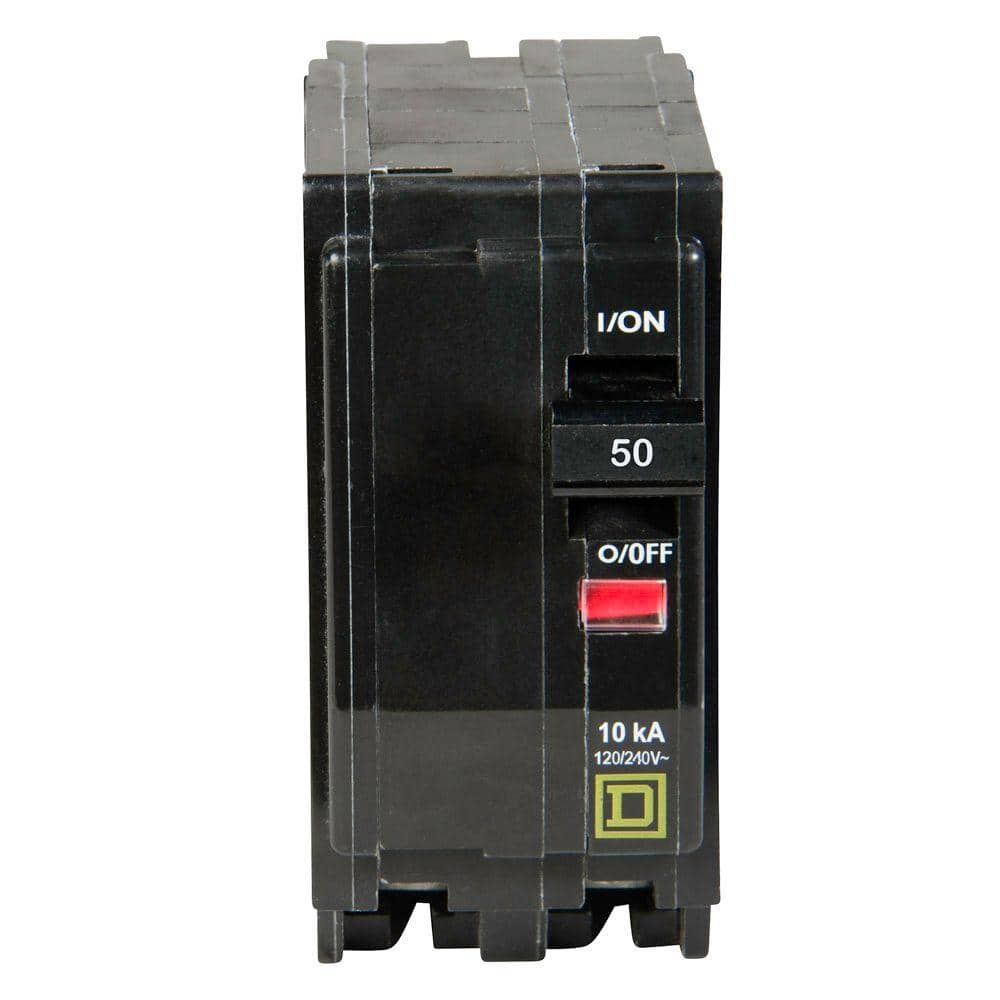 Square D QO 50 Amp 2-Pole Circuit Breaker, Thermal Magnetic, 120/240V (QO250CP)