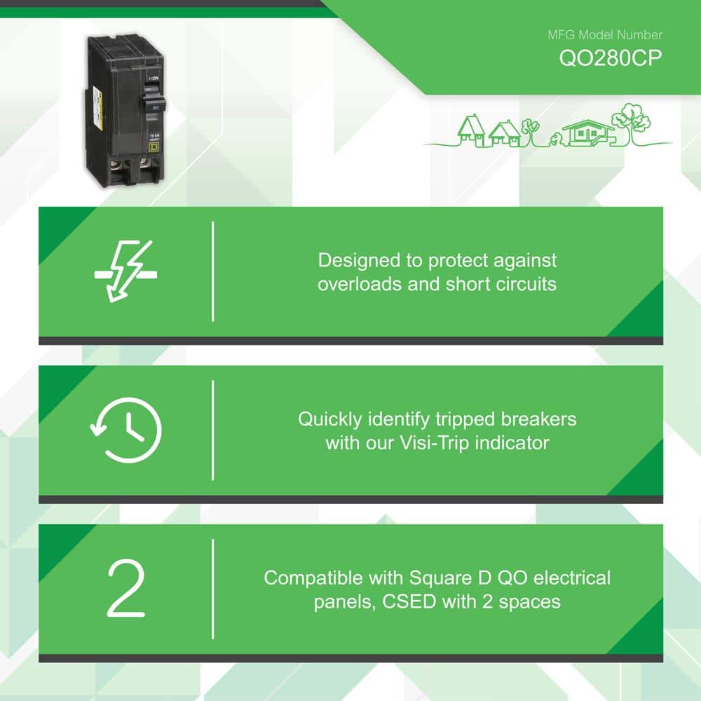 Square D QO 80 Amp 2-Pole Circuit Breaker