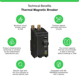 Square D QO 25 Amp 2-Pole Bolt-On Circuit Breaker