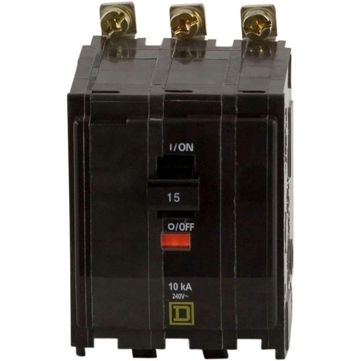Square D QO 15 Amp 3-Pole Bolt-On Circuit Breaker