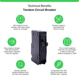 Square D QO 2-15 Amp Single-Pole Class CTL Tandem Circuit Breaker
