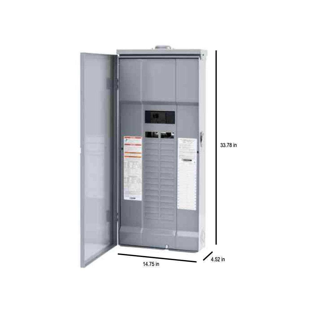 Homeline 200 Amp 30-Space 60-Circuit Outdoor Main Breaker Plug-On Neutral Load Center with Surge SPD - Value Pack