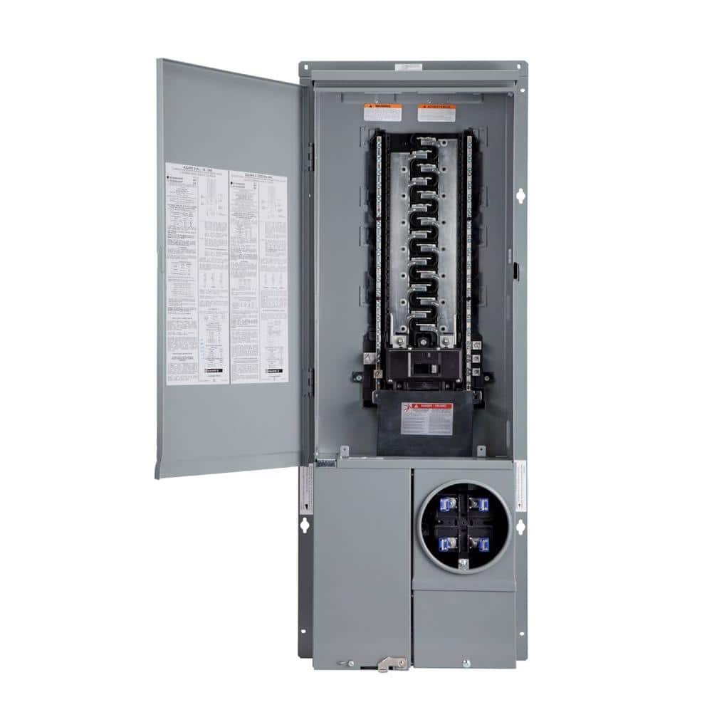 Square D Homeline Ring Type Overhead/Underground 200-Amp 30-Space 42-Circuit Outdoor Main Breaker Meter Combo Plug-On Neutral Load Center - SC3042M200PF